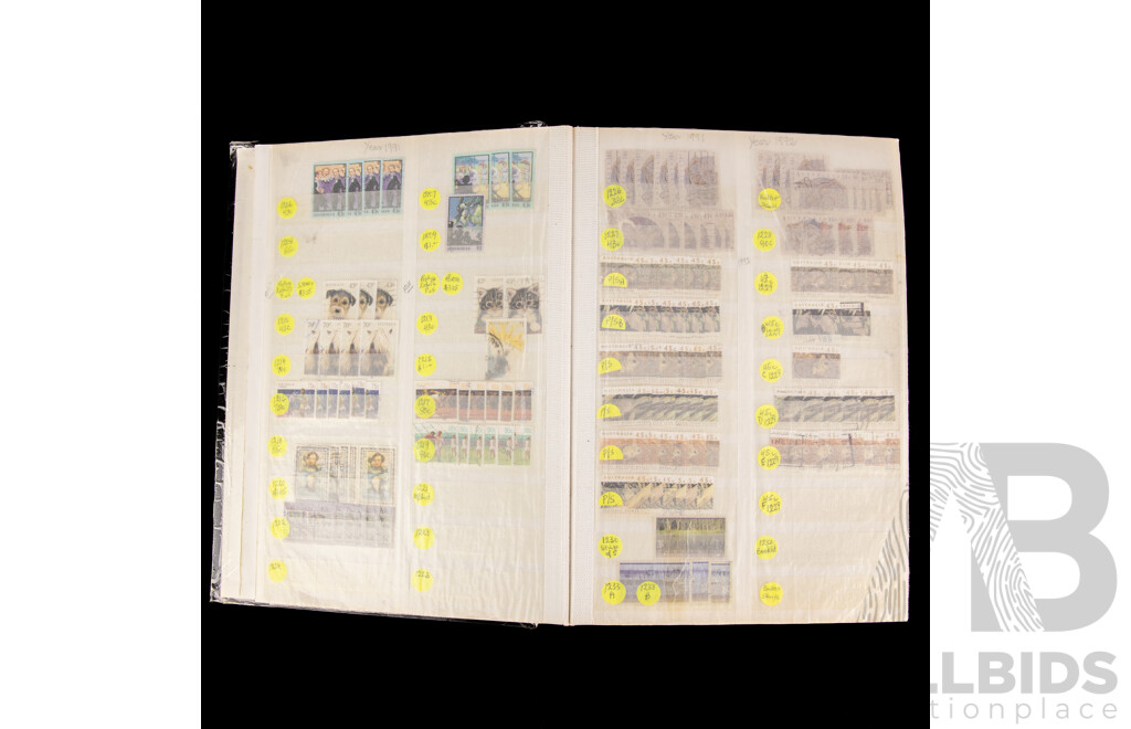 Large Album of Australian Cancelled Stamps, Examples Spanning 1991 to 2006, Many Multiples, Centenary of Federation, Olympic, Christmas and More