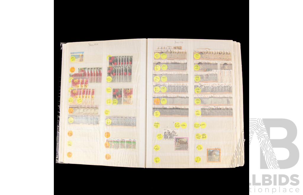 Large Album of Australian Cancelled Stamps, Examples Spanning 1991 to 2006, Many Multiples, Centenary of Federation, Olympic, Christmas and More