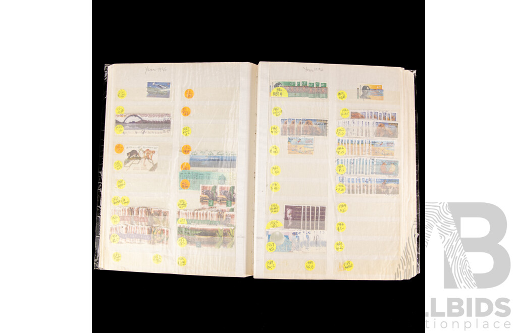 Large Album of Australian Cancelled Stamps, Examples Spanning 1991 to 2006, Many Multiples, Centenary of Federation, Olympic, Christmas and More