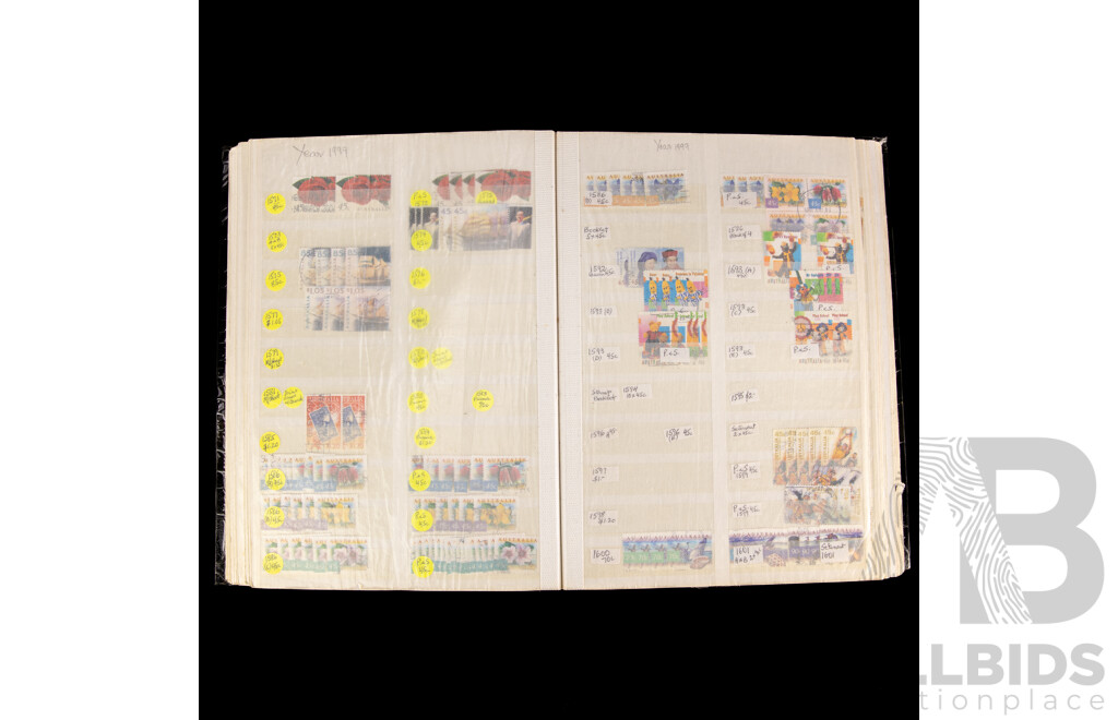 Large Album of Australian Cancelled Stamps, Examples Spanning 1991 to 2006, Many Multiples, Centenary of Federation, Olympic, Christmas and More