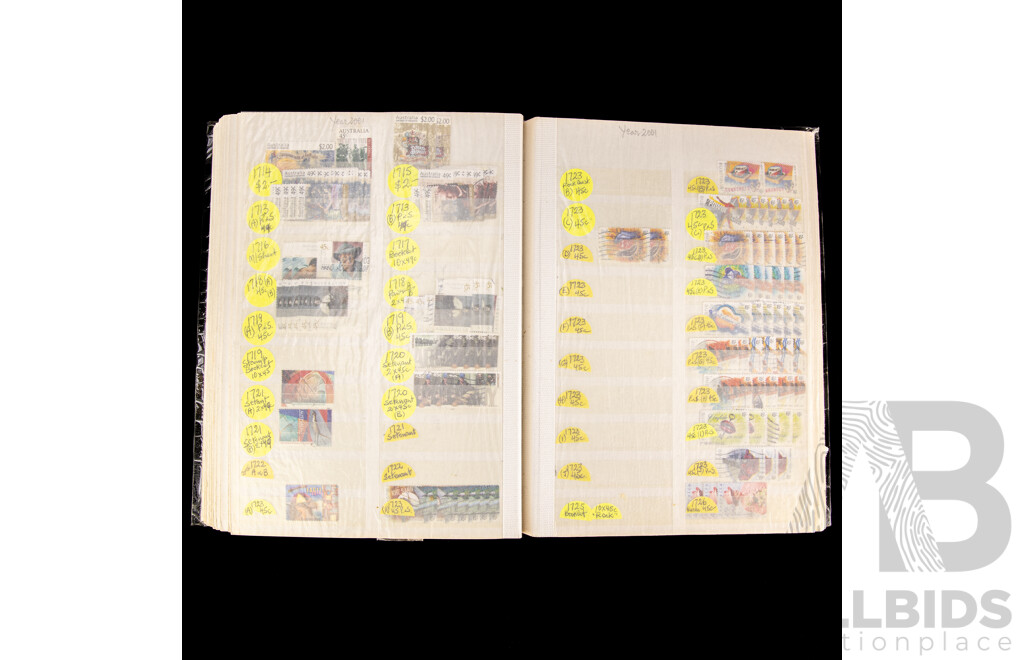 Large Album of Australian Cancelled Stamps, Examples Spanning 1991 to 2006, Many Multiples, Centenary of Federation, Olympic, Christmas and More