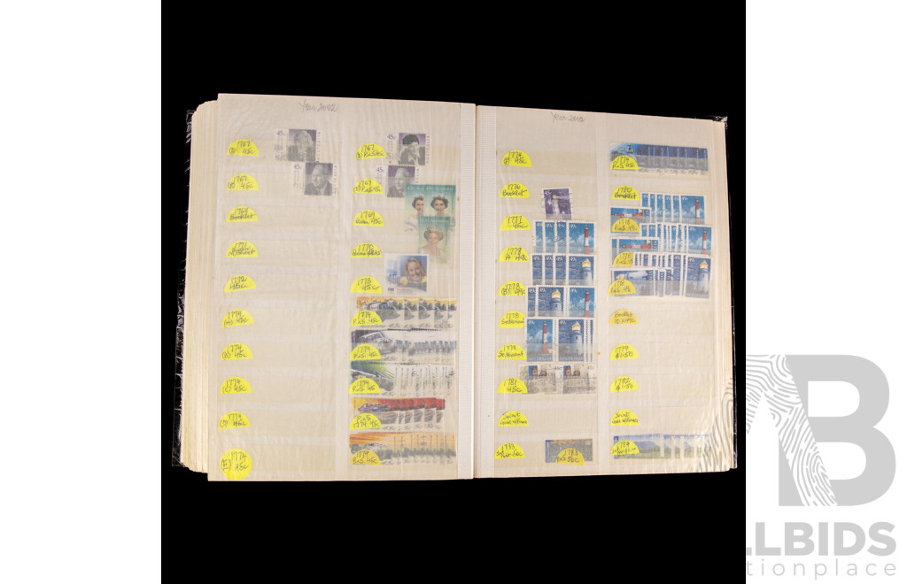 Large Album of Australian Cancelled Stamps, Examples Spanning 1991 to 2006, Many Multiples, Centenary of Federation, Olympic, Christmas and More