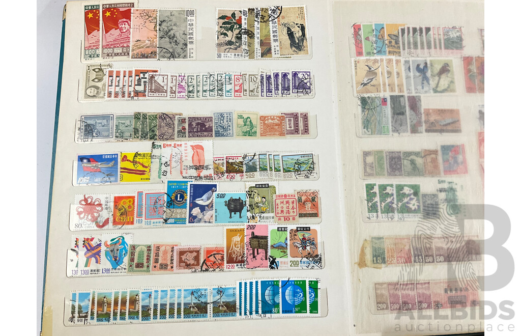 Two Albums of Vintage Chinese and Malaysian Stamps, Mints, Over Prints