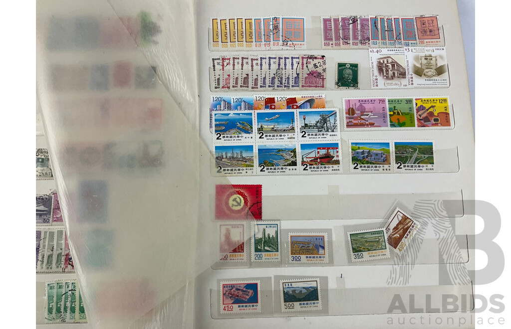Two Albums of Vintage Chinese and Malaysian Stamps, Mints, Over Prints