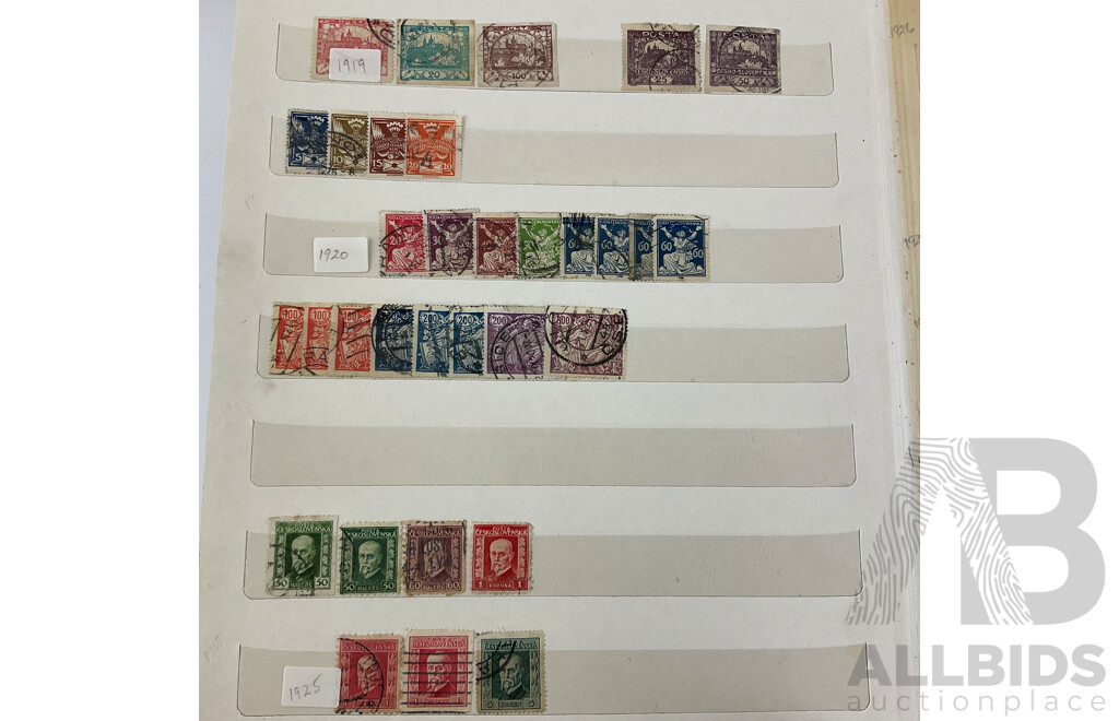 Two Albums of Antique/Vintage French and Czechoslovakian Stamps, Examples Spanning 1870's to 1990's