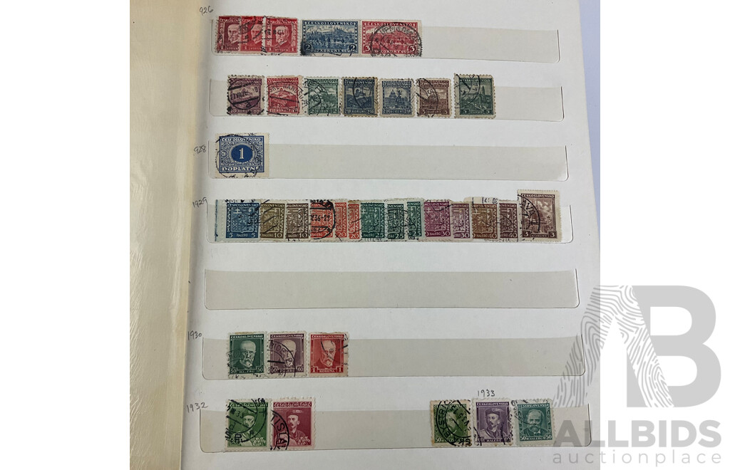 Two Albums of Antique/Vintage French and Czechoslovakian Stamps, Examples Spanning 1870's to 1990's