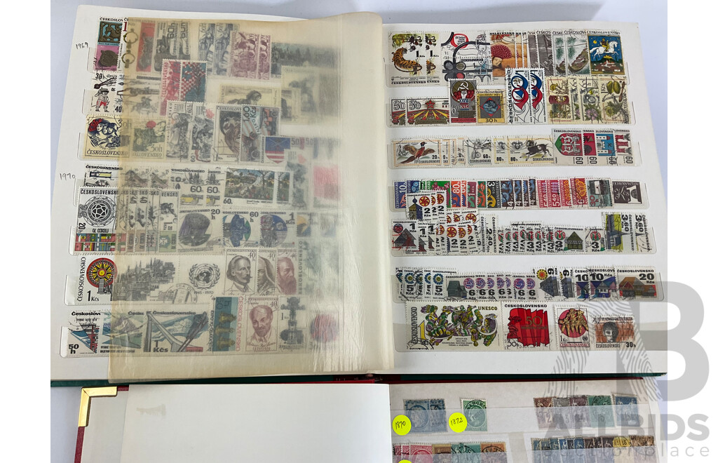 Two Albums of Antique/Vintage French and Czechoslovakian Stamps, Examples Spanning 1870's to 1990's