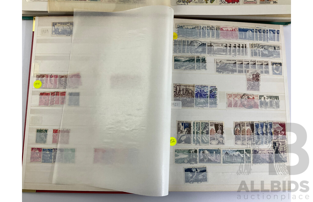 Two Albums of Antique/Vintage French and Czechoslovakian Stamps, Examples Spanning 1870's to 1990's