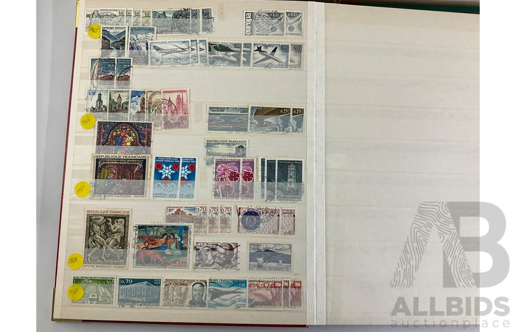 Two Albums of Antique/Vintage French and Czechoslovakian Stamps, Examples Spanning 1870's to 1990's