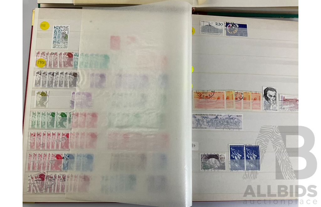 Two Albums of Antique/Vintage French and Czechoslovakian Stamps, Examples Spanning 1870's to 1990's