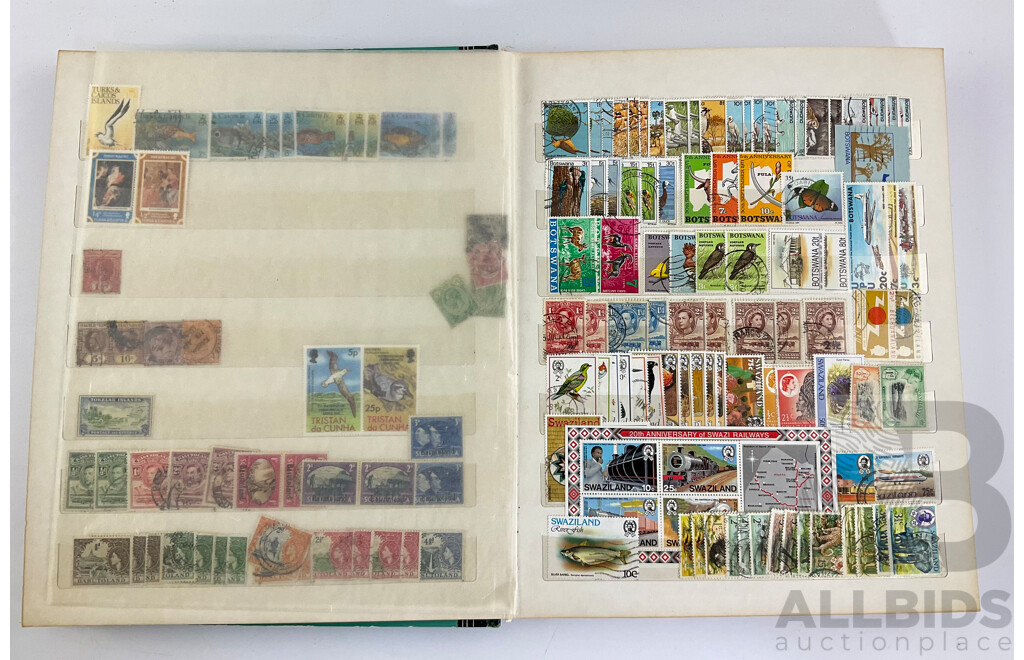 Album of Vintage International Stamps, Mostly Old Commonwealth Countries Including Aden, South Africa, Gold Coast, Bermuda, British Virgin Islands, Nyasland, Swaziland, Tokelau Islands and More