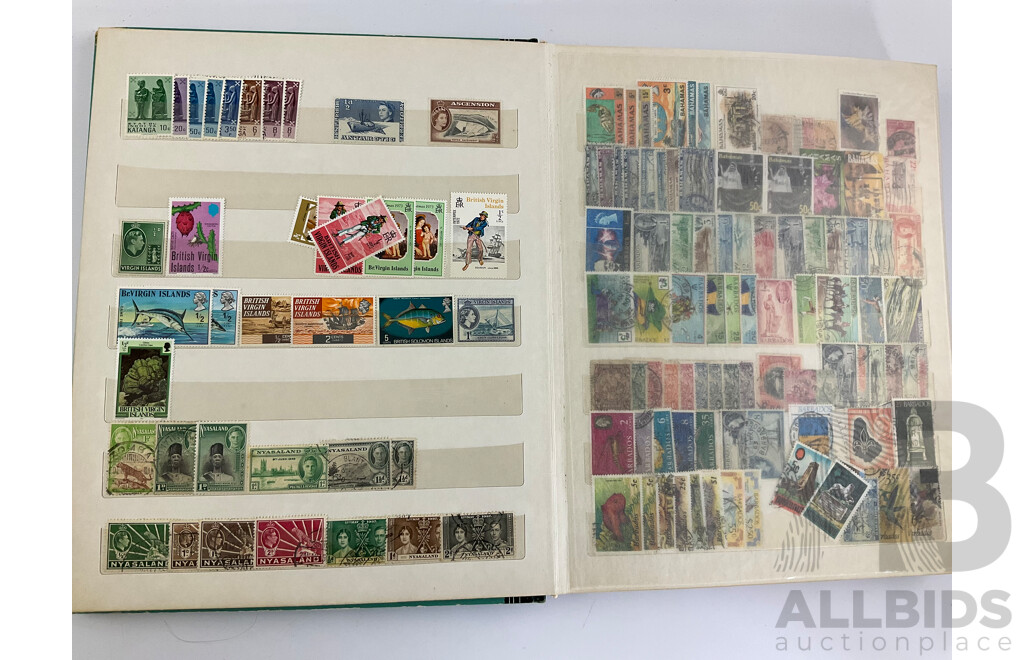 Album of Vintage International Stamps, Mostly Old Commonwealth Countries Including Aden, South Africa, Gold Coast, Bermuda, British Virgin Islands, Nyasland, Swaziland, Tokelau Islands and More