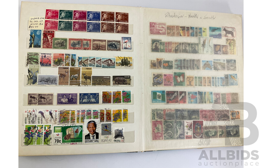 Album of Vintage International Stamps, Mostly Old Commonwealth Countries Including Aden, South Africa, Gold Coast, Bermuda, British Virgin Islands, Nyasland, Swaziland, Tokelau Islands and More