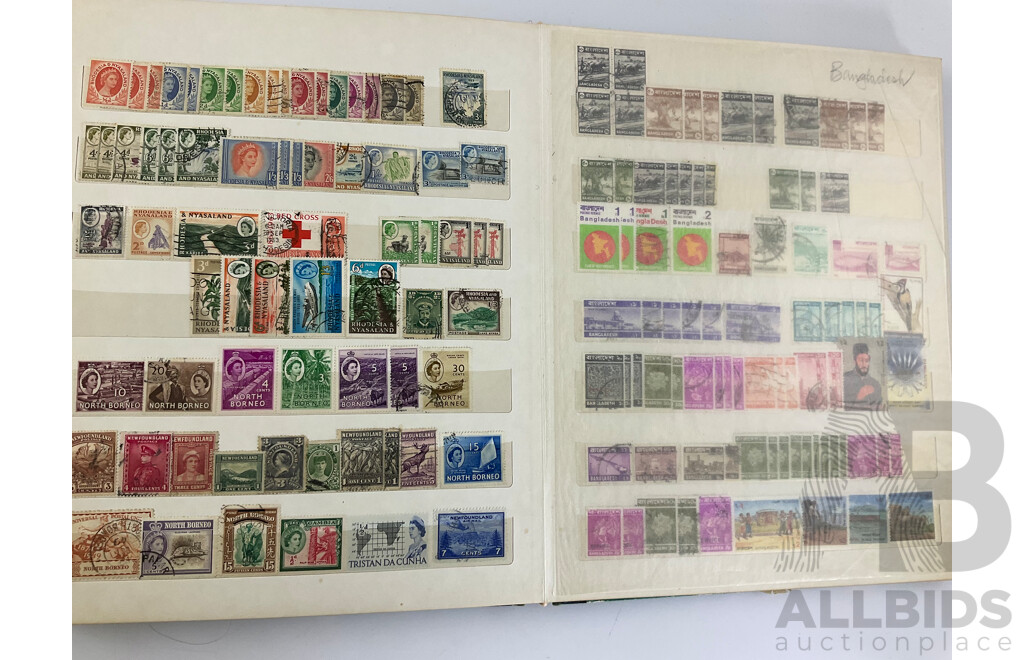 Album of Vintage International Stamps, Mostly Old Commonwealth Countries Including Aden, South Africa, Gold Coast, Bermuda, British Virgin Islands, Nyasland, Swaziland, Tokelau Islands and More