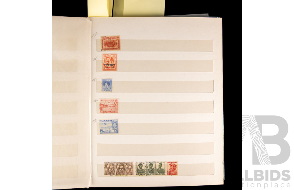 Album of Papua, Territory of New Guinea and Papua New Guinea Stamps, Examples Spanning 1919 to 2000, Over Prints