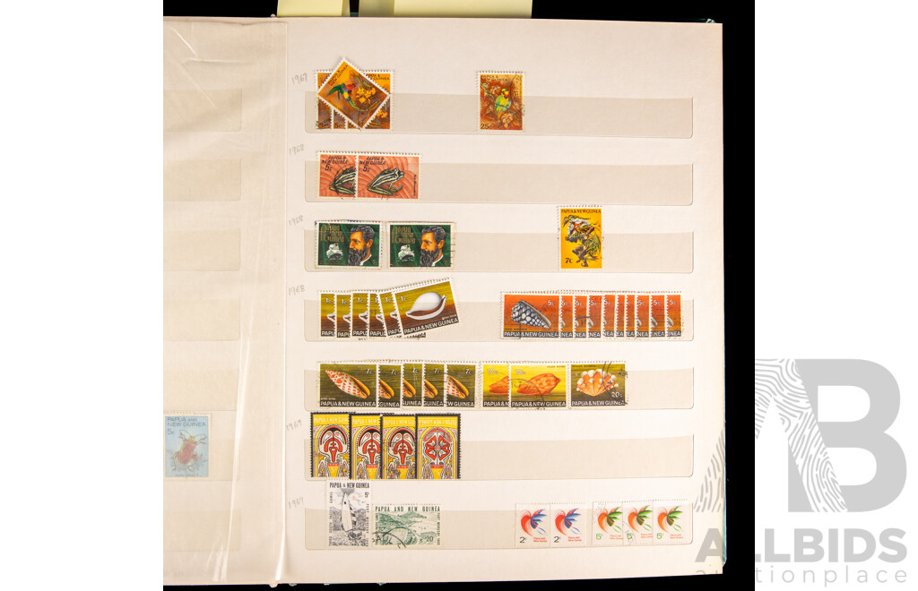 Album of Papua, Territory of New Guinea and Papua New Guinea Stamps, Examples Spanning 1919 to 2000, Over Prints