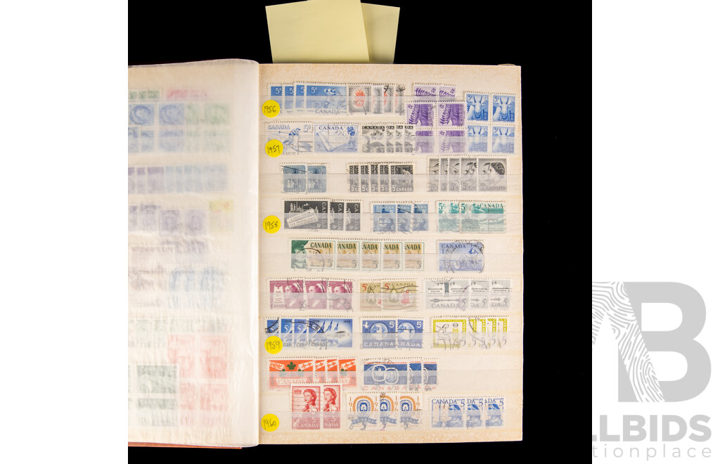 Album of Canadian Stamps, Mints, Blocks and Cancelled, War Tax, Examples Spanning 1908 to 1990's