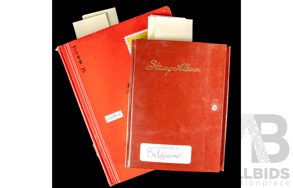 Two Albums of Austrian and Belgium Stamps, Overprints, Part Sets, Examples Spanning 1912 to 2000's