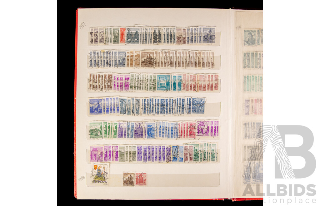Two Albums of Austrian and Belgium Stamps, Overprints, Part Sets, Examples Spanning 1912 to 2000's