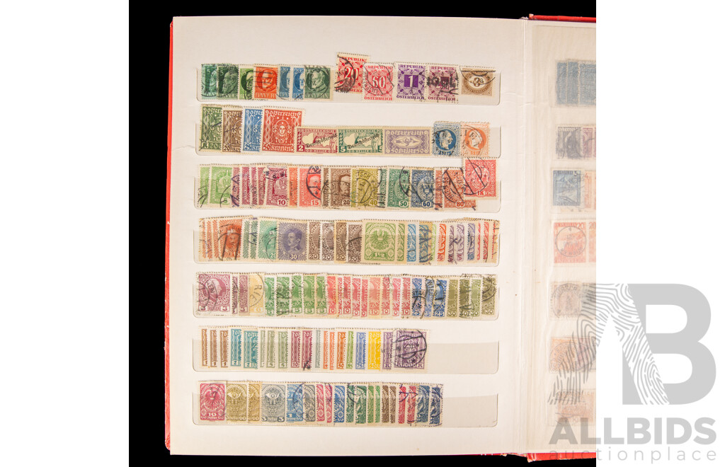 Two Albums of Austrian and Belgium Stamps, Overprints, Part Sets, Examples Spanning 1912 to 2000's