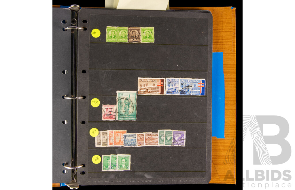 Album of Philippines Stamps, Including USA/Philippine Islands, Over Prints, Examples Spanning 1906 to 1999