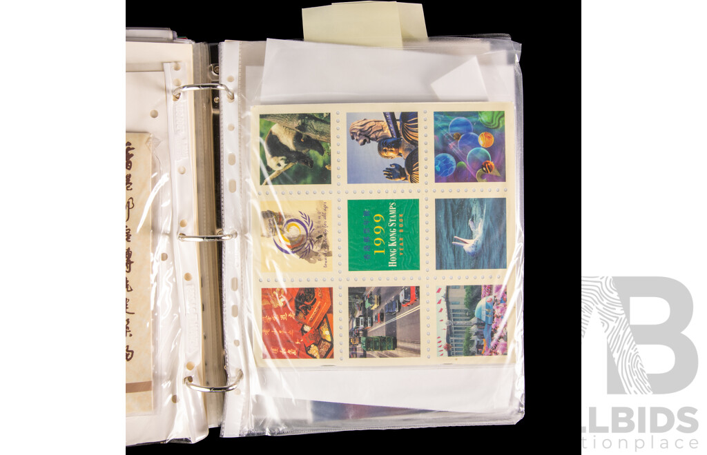 Album of Hong Kong Annual Stamp Books, Stamp Packs and Philatelic Bulletins, Examples Spanning 1987 to 2001