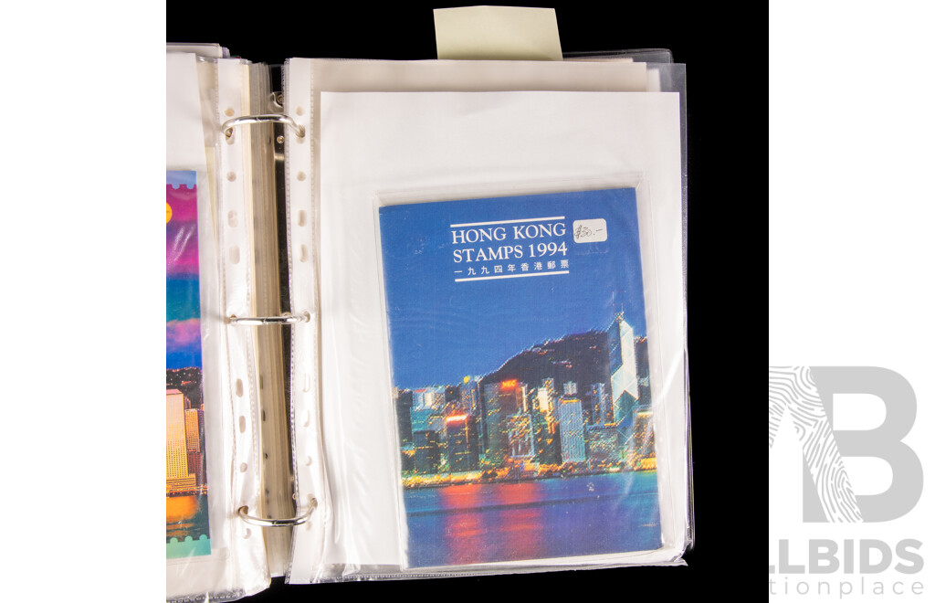 Album of Hong Kong Annual Stamp Books, Stamp Packs and Philatelic Bulletins, Examples Spanning 1987 to 2001