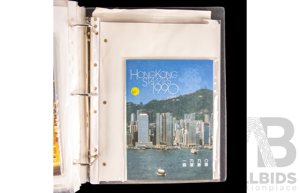 Album of Hong Kong Annual Stamp Books, Stamp Packs and Philatelic Bulletins, Examples Spanning 1987 to 2001