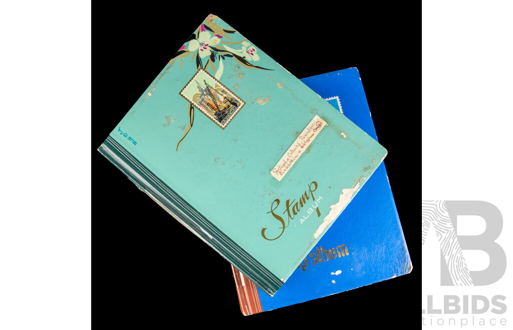 Two Albums of International Antique/Vintage Stamps Including Monaco, Tuvalu, French Colonies, Tunisie, Herm Island, Gabon, Republic of Guinea, Polynesia, Brunei, Chad, Maldives, Portugal 1892 to 1992