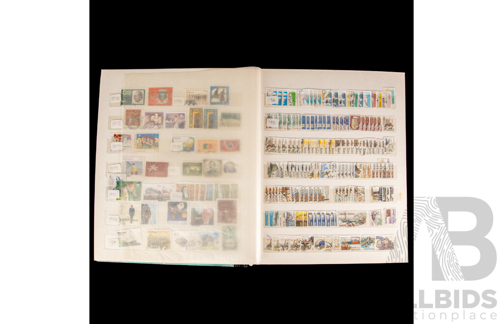 Two Albums of International Antique/Vintage Stamps Including Monaco, Tuvalu, French Colonies, Tunisie, Herm Island, Gabon, Republic of Guinea, Polynesia, Brunei, Chad, Maldives, Portugal 1892 to 1992