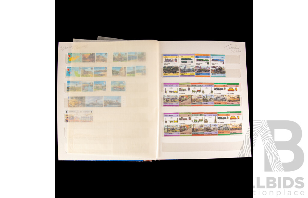 Two Albums of International Antique/Vintage Stamps Including Monaco, Tuvalu, French Colonies, Tunisie, Herm Island, Gabon, Republic of Guinea, Polynesia, Brunei, Chad, Maldives, Portugal 1892 to 1992