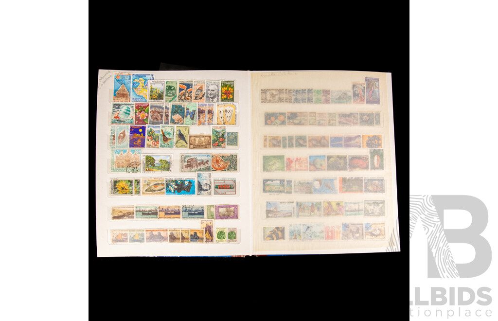 Two Albums of International Antique/Vintage Stamps Including Monaco, Tuvalu, French Colonies, Tunisie, Herm Island, Gabon, Republic of Guinea, Polynesia, Brunei, Chad, Maldives, Portugal 1892 to 1992