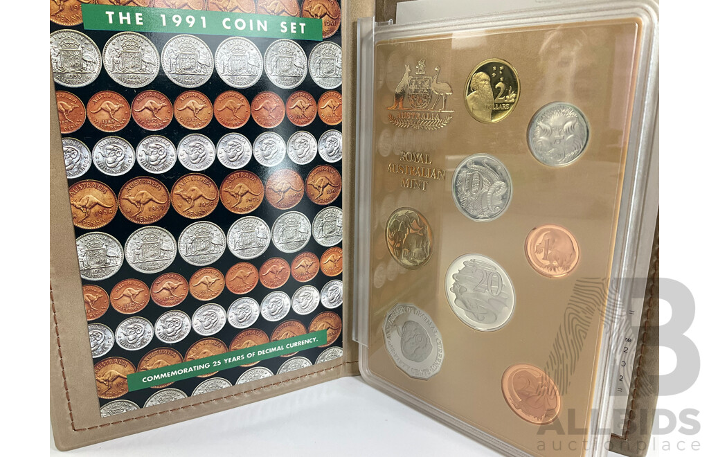 Australian RAM 1991 Proof Coin Set, Twenty Five Years of Decimal Currency