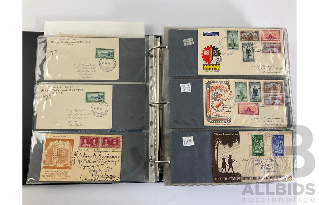Album of New Zealand First Day Covers, Examples Spanning 1948 to 1993, Including Some Niue