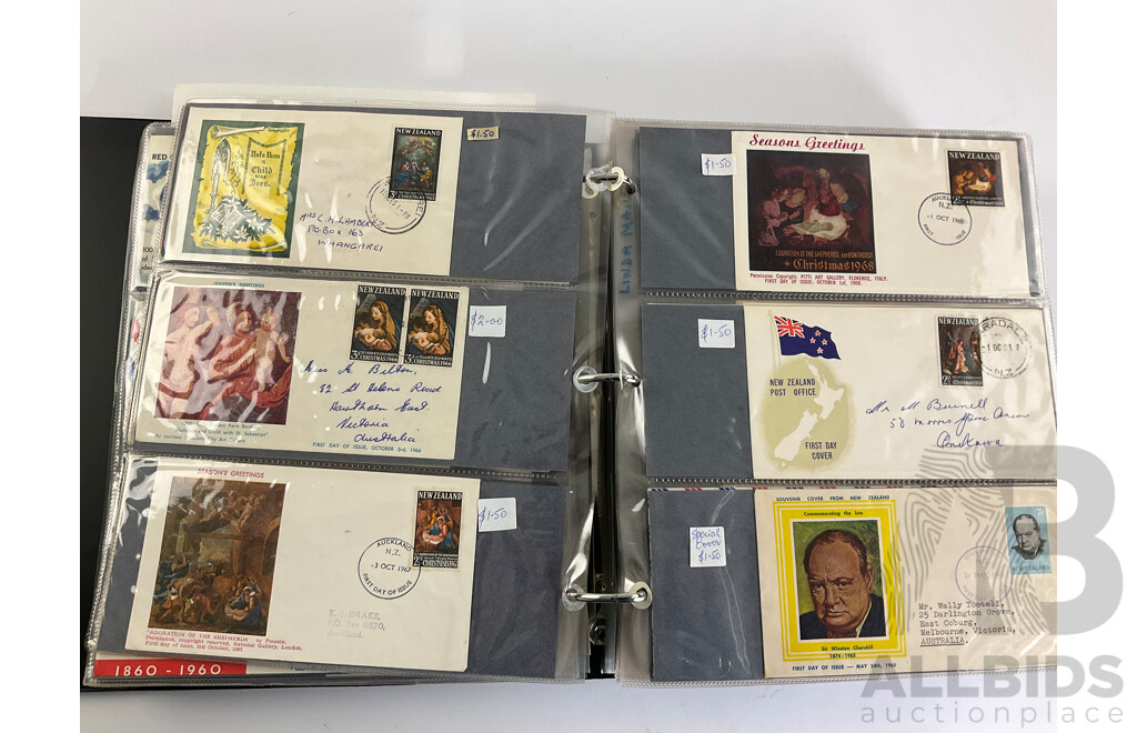 Album of New Zealand First Day Covers, Examples Spanning 1948 to 1993, Including Some Niue