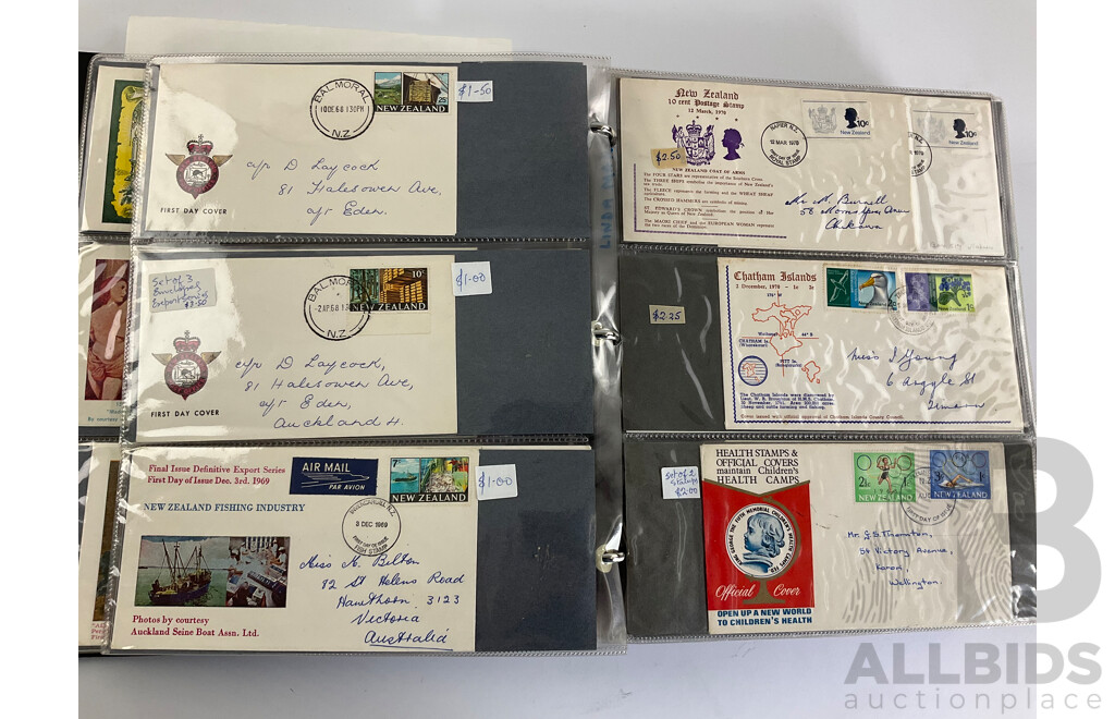Album of New Zealand First Day Covers, Examples Spanning 1948 to 1993, Including Some Niue