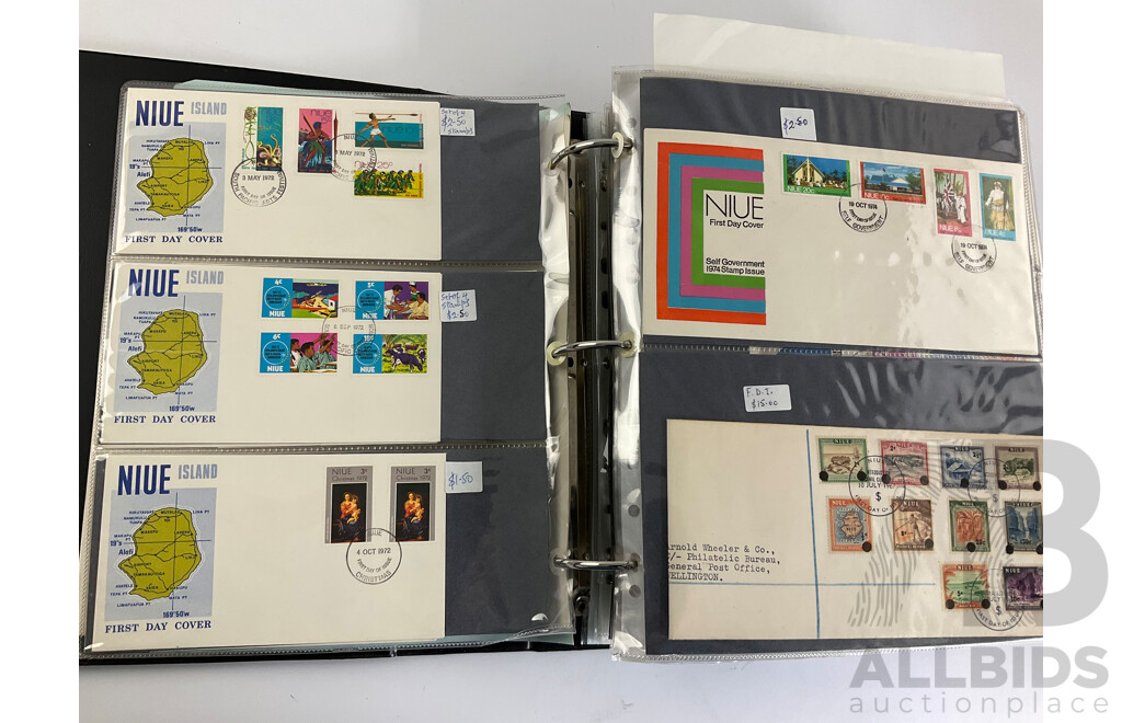 Album of New Zealand First Day Covers, Examples Spanning 1948 to 1993, Including Some Niue