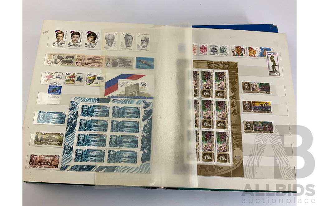 Two Albums of Russian Stamps, Examples Spanning 1875 to 1993, Including Part Sets, Mints, Mini Sheets, Multiples