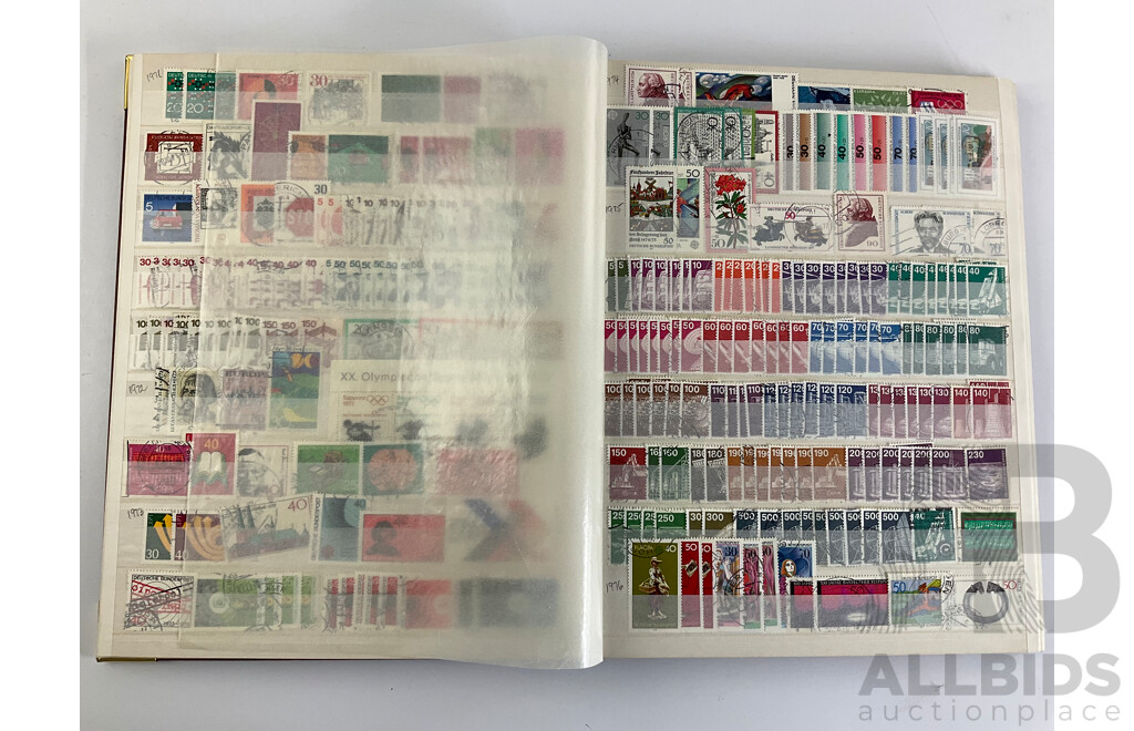 Album of German Stamps, Examples Spanning 1926 to 1987, Including Part Sets and Multiples