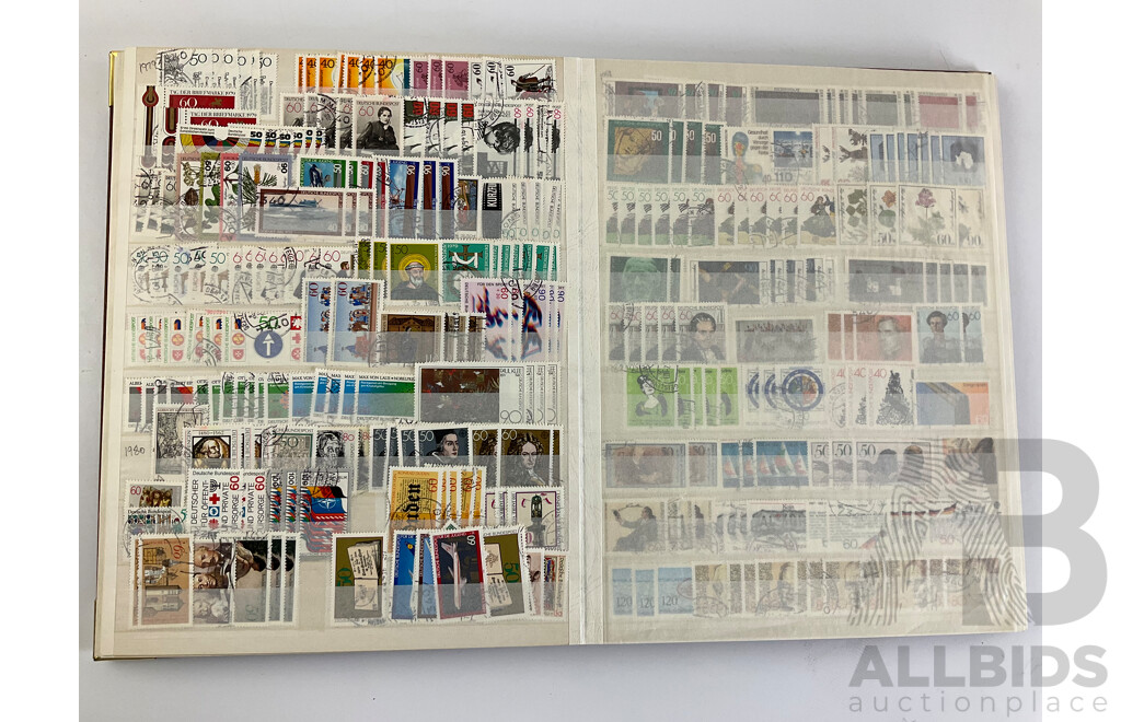 Album of German Stamps, Examples Spanning 1926 to 1987, Including Part Sets and Multiples