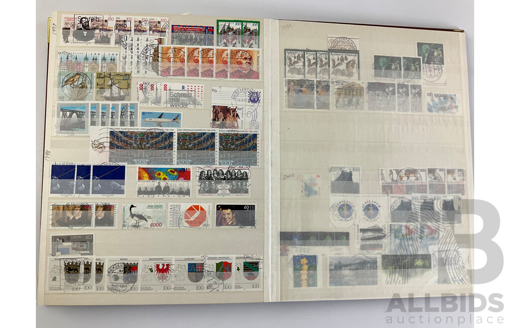Album of German Stamps, Examples Spanning 1926 to 1987, Including Part Sets and Multiples