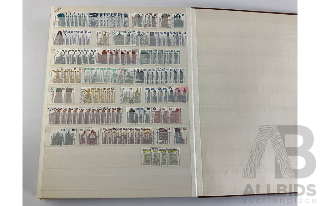 Album of German Stamps, Examples Spanning 1926 to 1987, Including Part Sets and Multiples