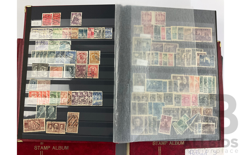 Three Albums of Poland Stamps, Examples Spanning 1921 to 1991, Including Part/Sets, Mints, Mini Sheets, Many Multiples