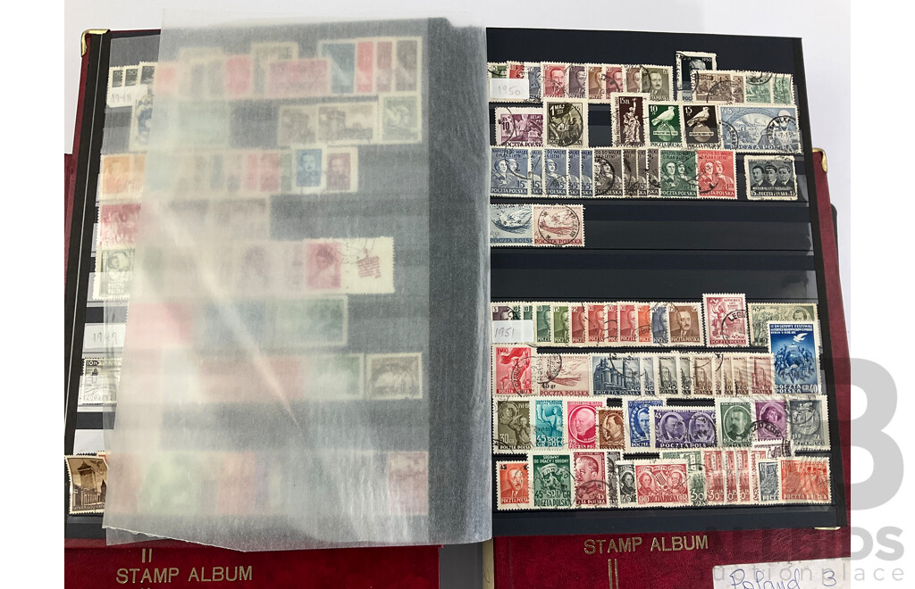 Three Albums of Poland Stamps, Examples Spanning 1921 to 1991, Including Part/Sets, Mints, Mini Sheets, Many Multiples