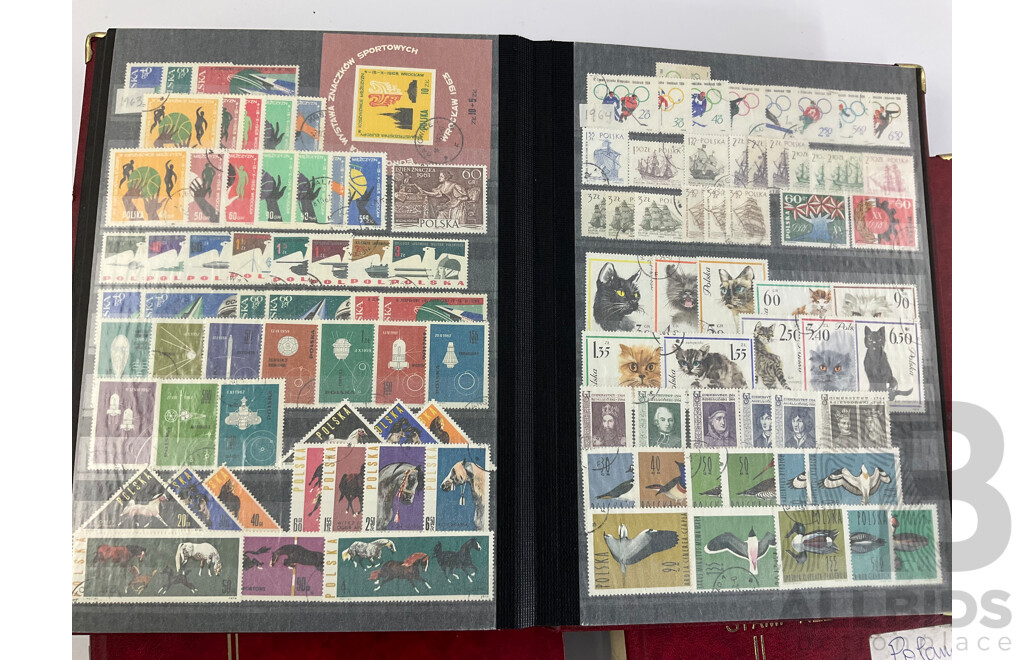 Three Albums of Poland Stamps, Examples Spanning 1921 to 1991, Including Part/Sets, Mints, Mini Sheets, Many Multiples