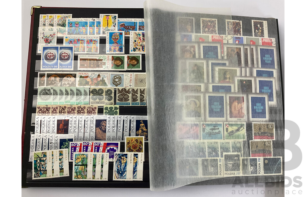 Three Albums of Poland Stamps, Examples Spanning 1921 to 1991, Including Part/Sets, Mints, Mini Sheets, Many Multiples