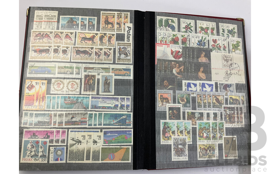 Three Albums of Poland Stamps, Examples Spanning 1921 to 1991, Including Part/Sets, Mints, Mini Sheets, Many Multiples