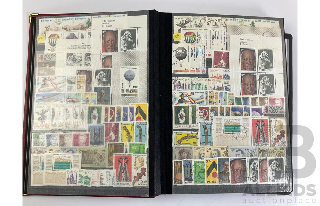 Three Albums of Poland Stamps, Examples Spanning 1921 to 1991, Including Part/Sets, Mints, Mini Sheets, Many Multiples