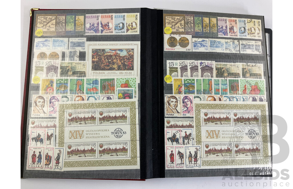 Three Albums of Poland Stamps, Examples Spanning 1921 to 1991, Including Part/Sets, Mints, Mini Sheets, Many Multiples