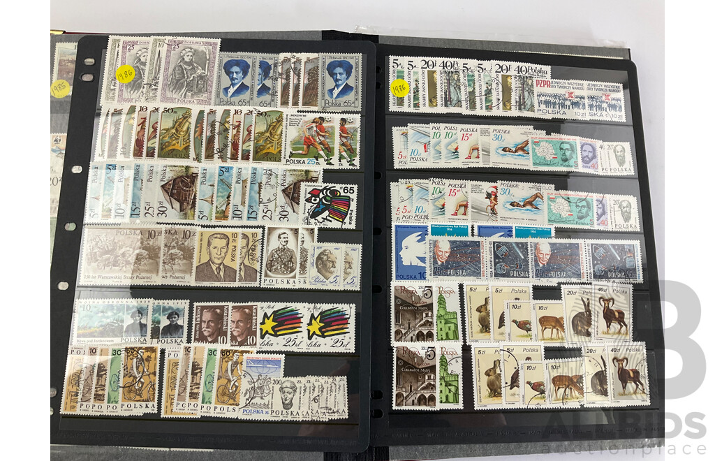 Three Albums of Poland Stamps, Examples Spanning 1921 to 1991, Including Part/Sets, Mints, Mini Sheets, Many Multiples